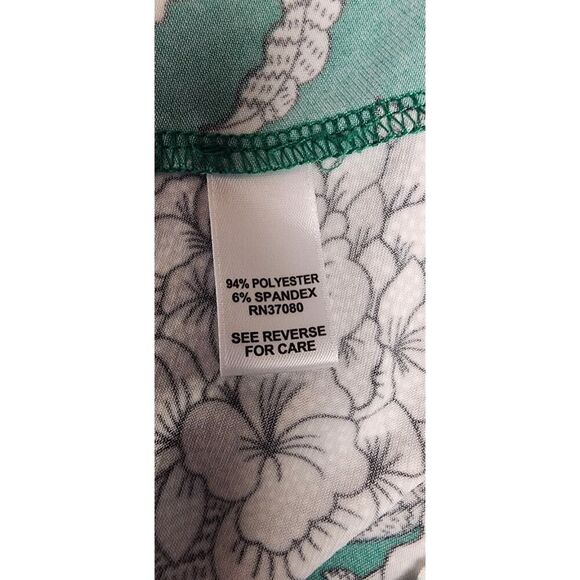 CATO EST 1946 V-Neck Short Sleeve 3D Floral Tunic Green/White Blouse 26/28W - Picture 7 of 7